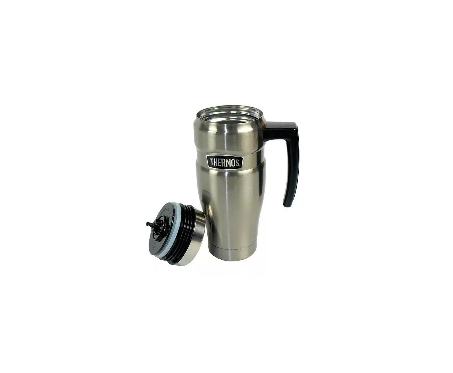 Caneca Térmica Cerveja Thermos Alpes Prata Com Alça 470ml