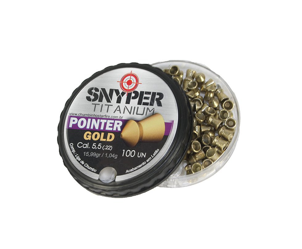 Chumbinho Snyper Titanium Pointed Gold 5,5mm Alta Performance