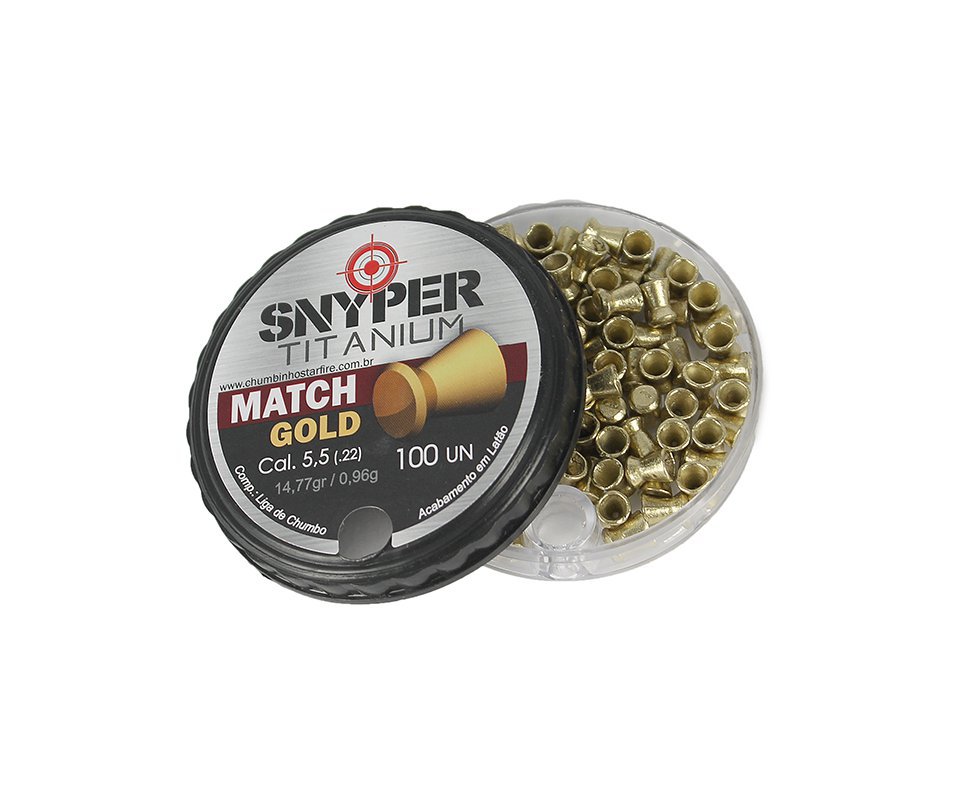 Chumbinho Snyper Titanium Match 5,5mm Gold Alta Performance