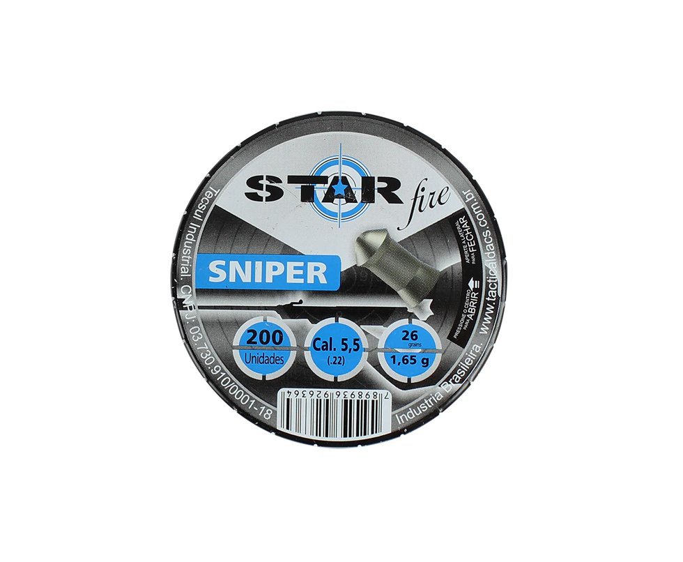 Chumbinho Star Fire Sniper 5,5mm Com 200unid Alta Performance
