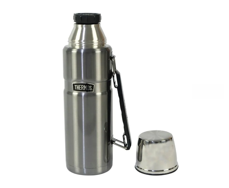 Garrafa Térmica Thermos Pampas Grafite Com Alça 1,2l