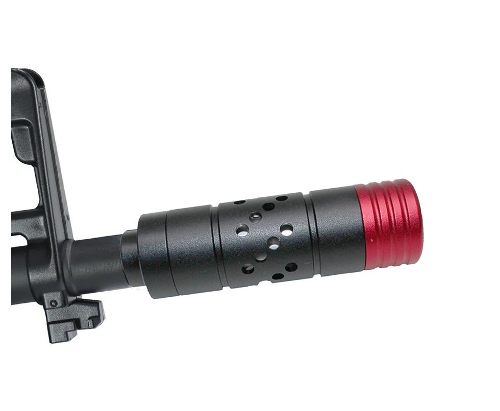 Supressor Fake Para Airsoft Furação Helicoidal 100x30mm Rosca M14 Esquerda