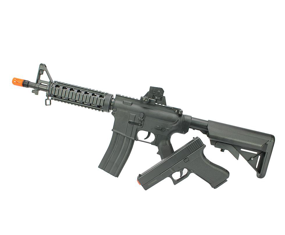 Kit Rifle M4 E Pistola V307 De Airsoft Vigor Vg Spring Rossi 6mm