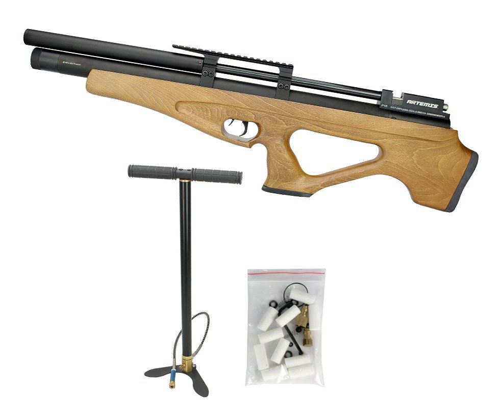 Carabina De Pressão Pcp Artemis P10 Destroyer Bullpup 11 Tiros 5,5mm + Bomba Manual