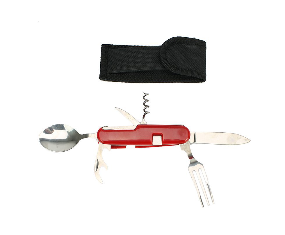 Utensílio 7x1 (colher/garfo/saca Rolha/canivete/abridor De Garrafa E Lata/furador) - Megaforth