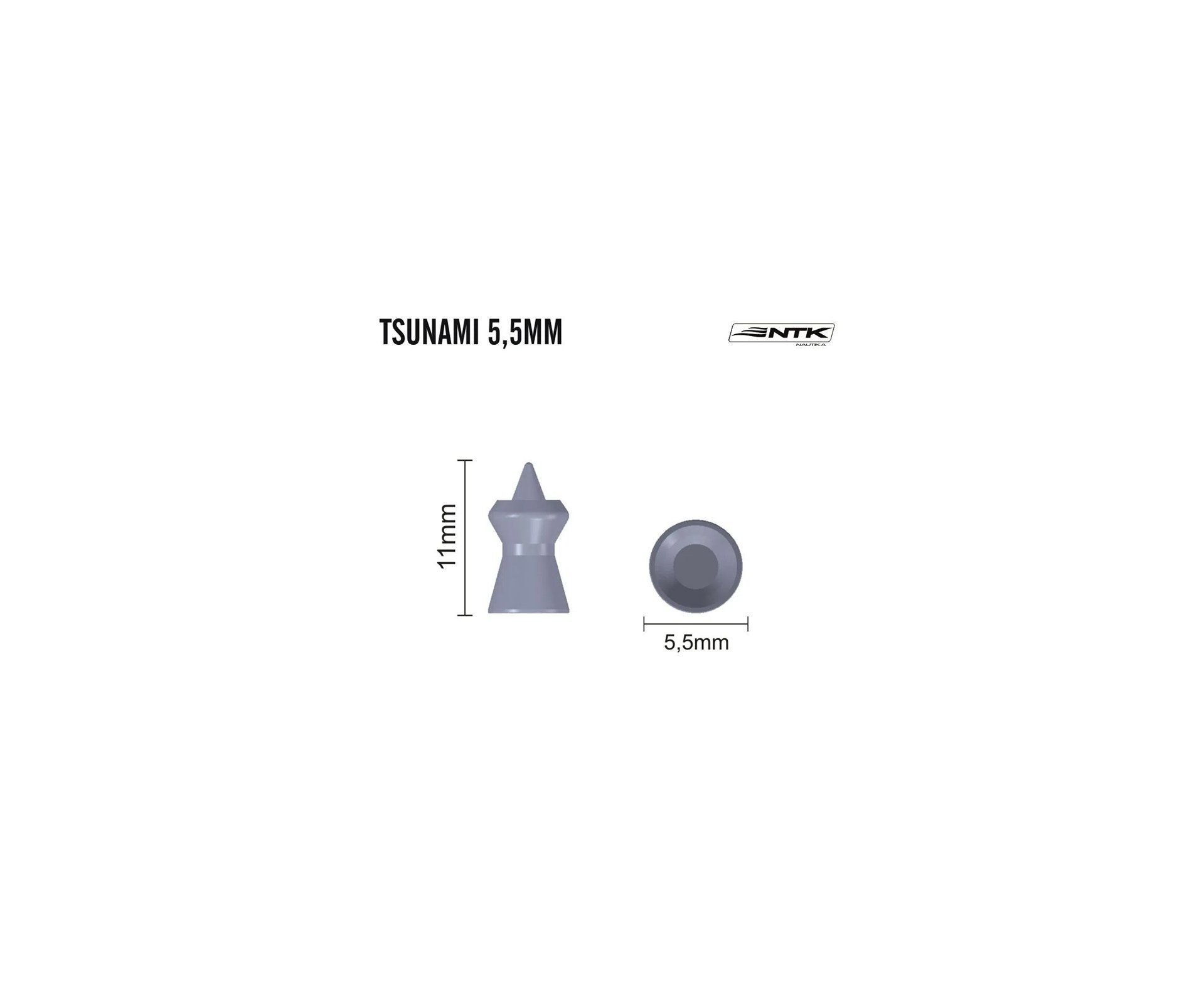 Chumbinho Tsunami Para Perfuração E Expansão 5,5mm 125 Unid - Nautika