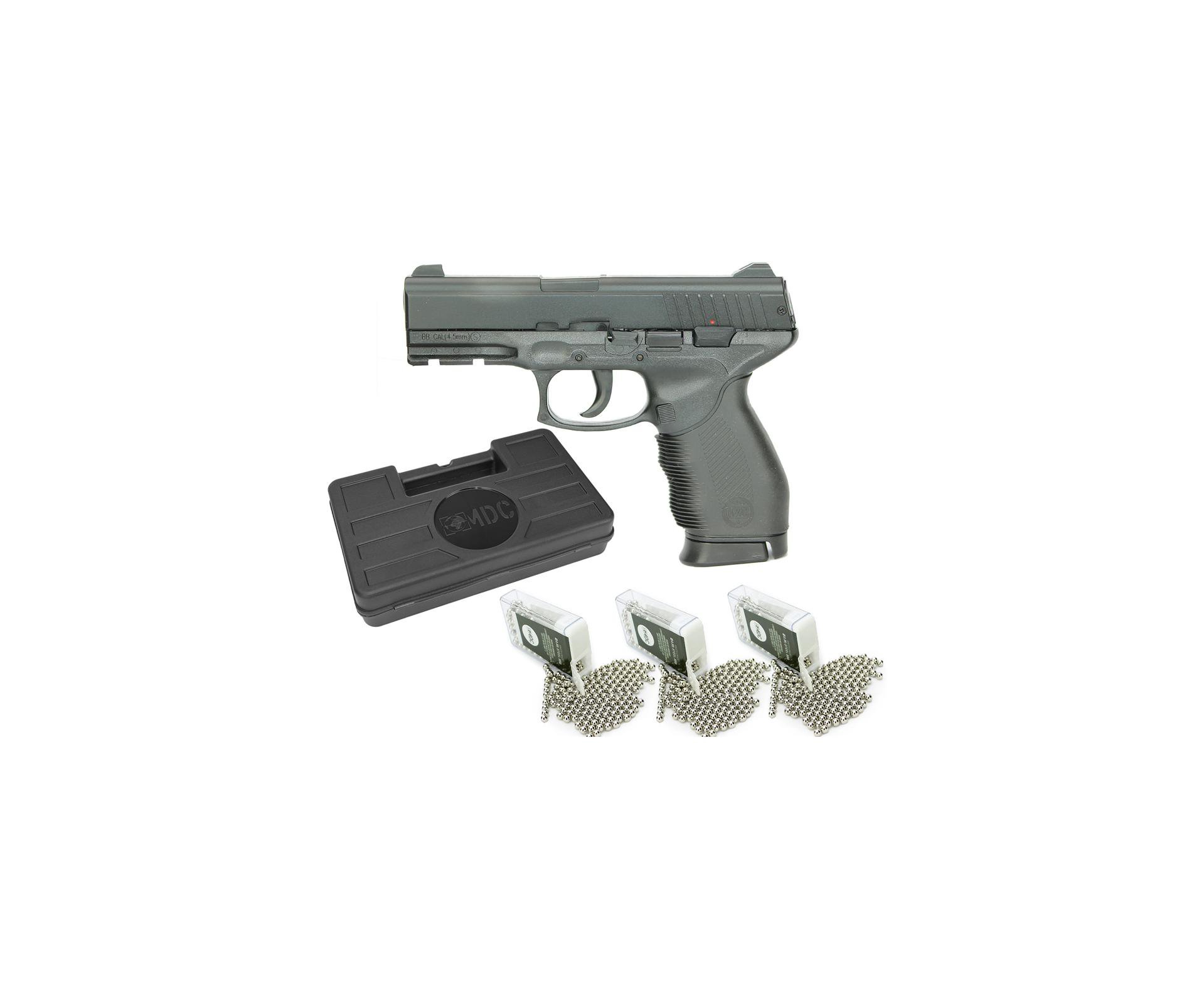 Pistola De Pressão 24/7 Spring Slide Metal 4,5mm - Kwc + Esferas Bbs + Case