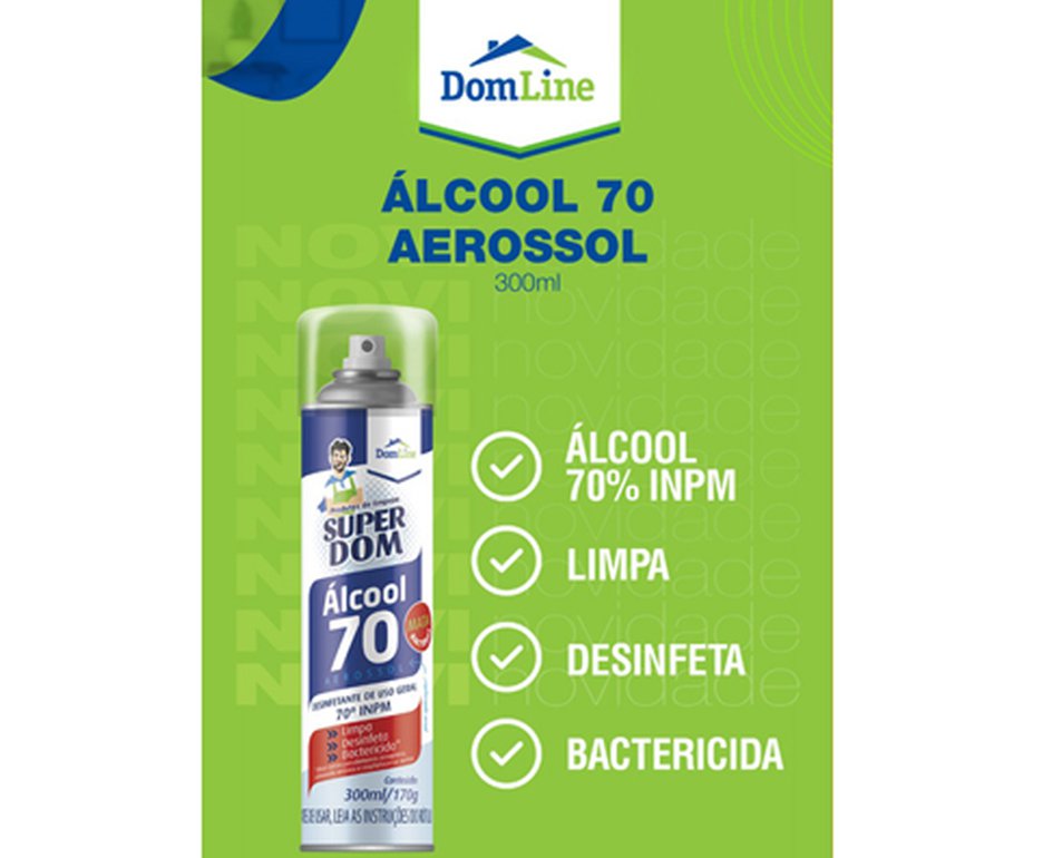Alcool 70% Limpeza E Desinfecção - Aerosol Super Dom 300ml