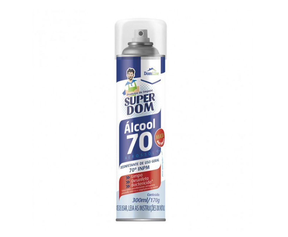 Alcool 70% Limpeza E Desinfecção - Aerosol Super Dom 300ml