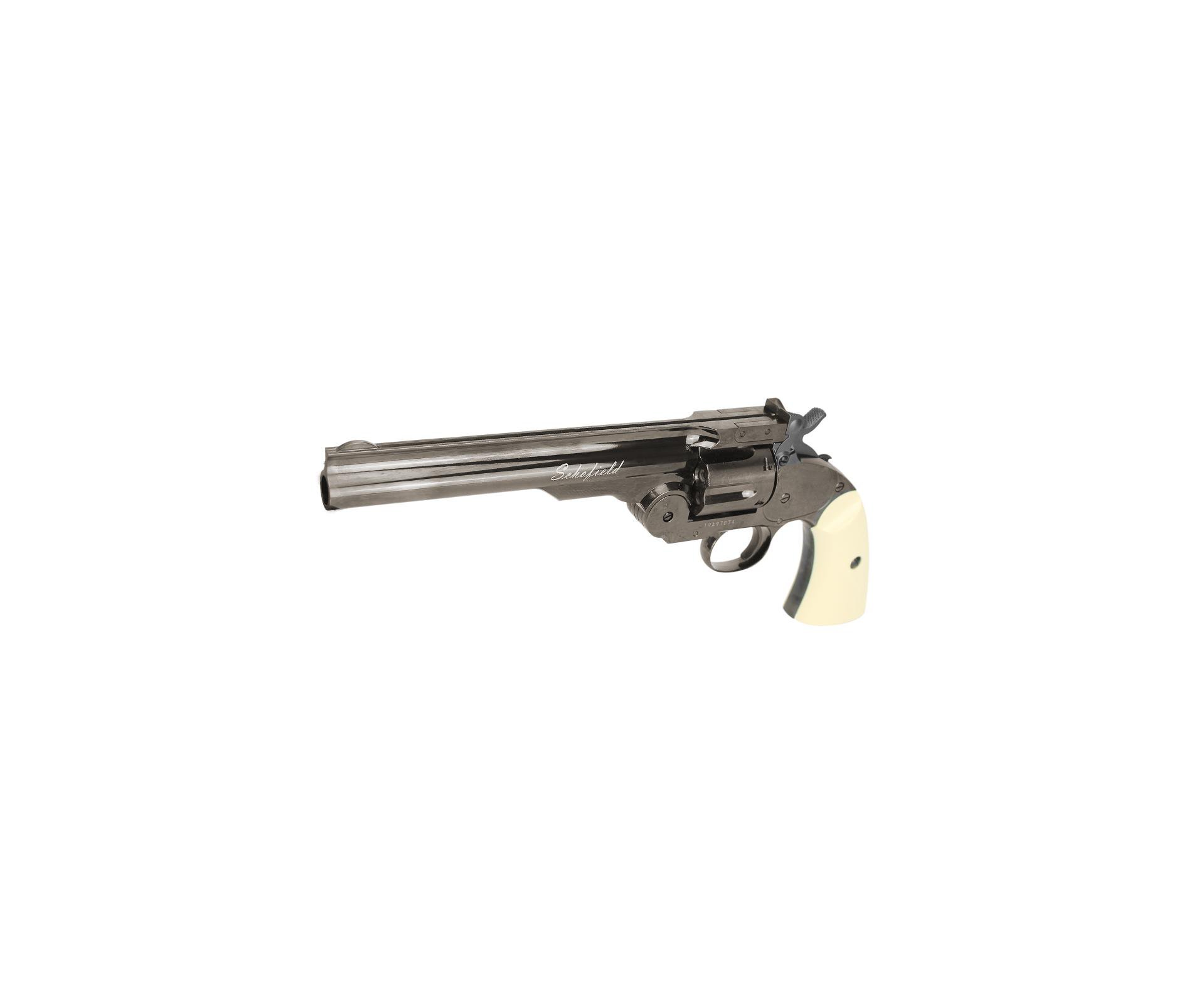 Revólver De Pressão CO2 Colt .45 Schofield 6" Full Metal 6 Tiros Steel Chumbinho 4,5mm Asg