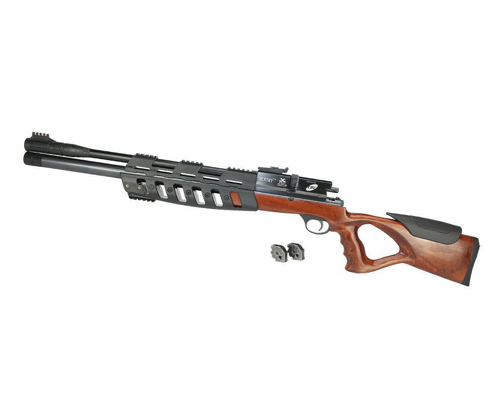 Carabina De Pressão Pcp Cbc Sentry 9 Tiros Coronha Madeira 4,5mm