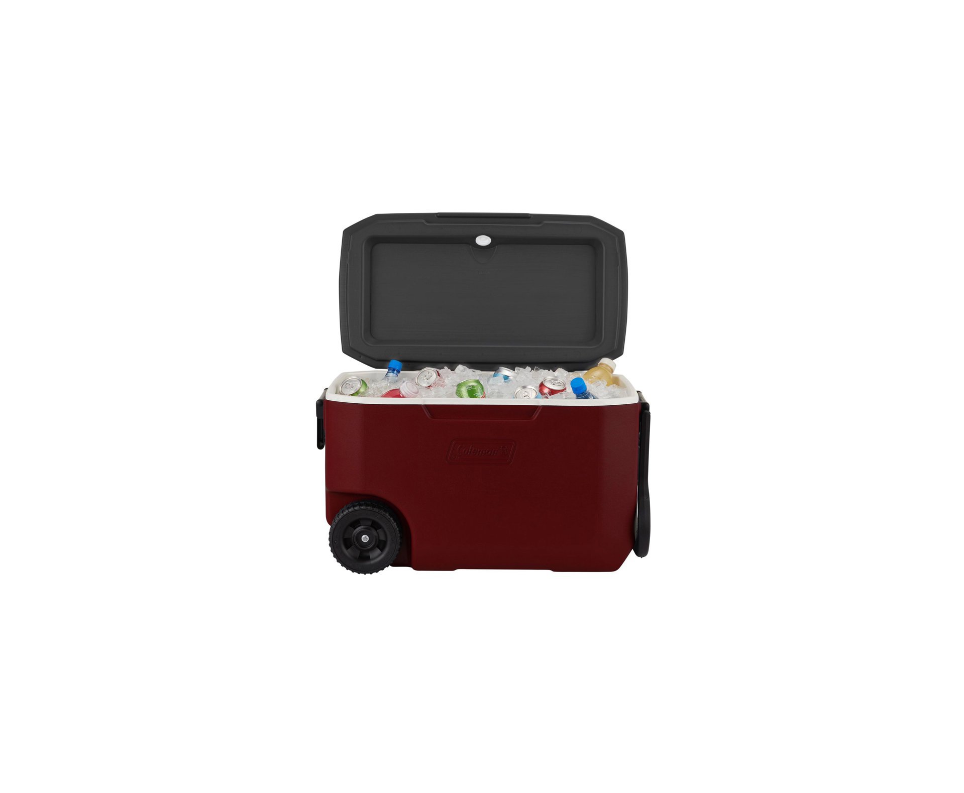 Caixa Térmica Coleman 62qt/58l Xtreme 5 Wheeled Cooler Bordô Com Rodas