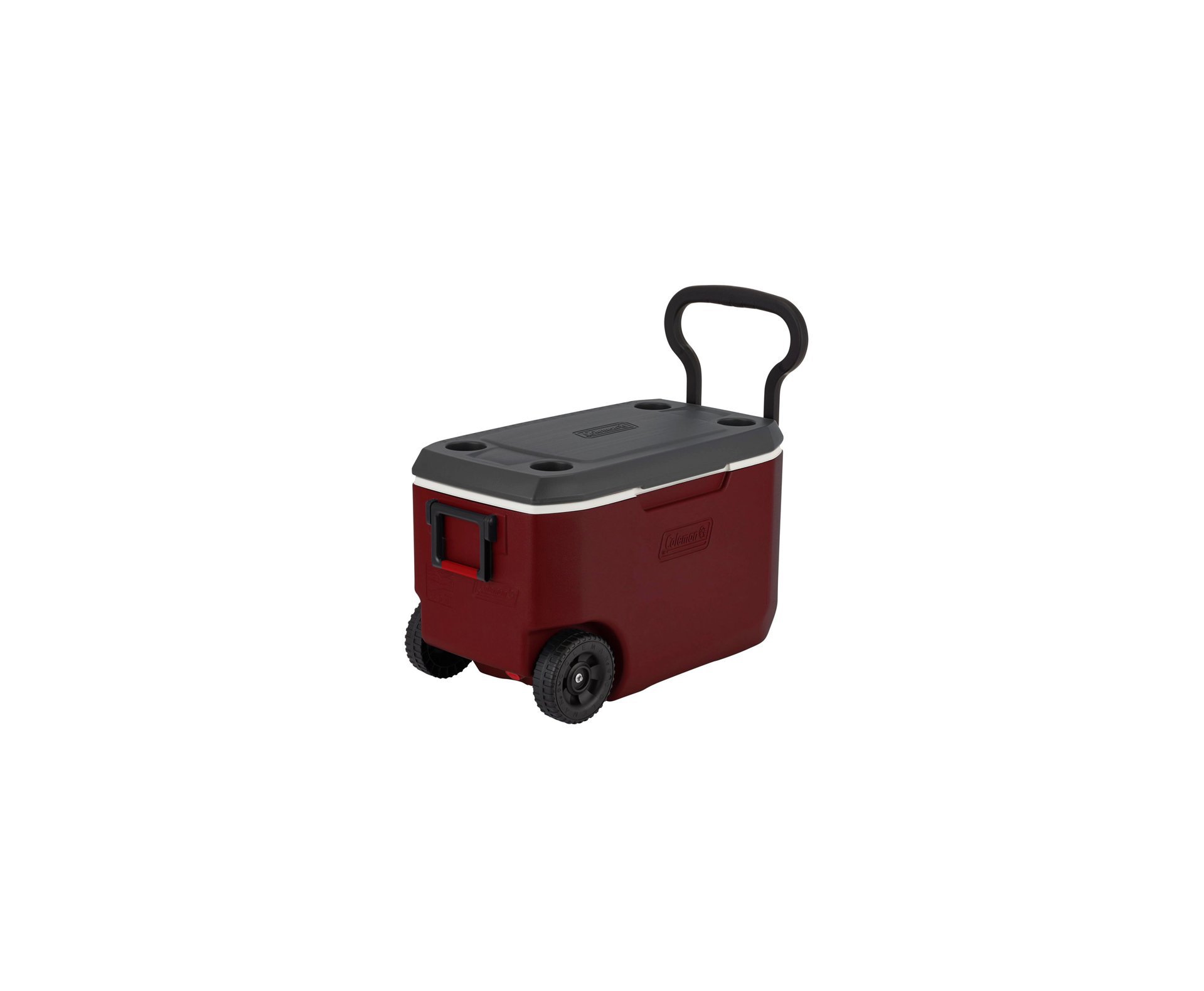 Caixa Térmica Coleman 62qt/58l Xtreme 5 Wheeled Cooler Bordô Com Rodas
