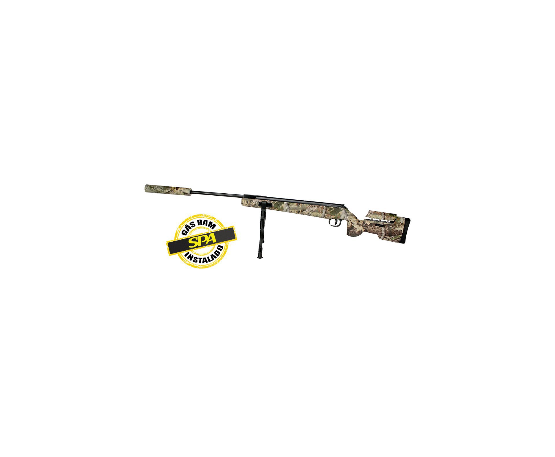Carabina De Pressão Eagle Camo 1250 Sniper Gas Ram 70kg 5.5mm Qgk By Spa