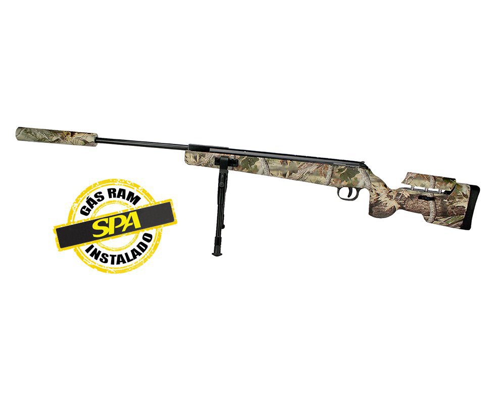 Carabina De Pressão Eagle Camo 1250 Sniper Gas Ram 70kg 4.5mm Qgk By Spa