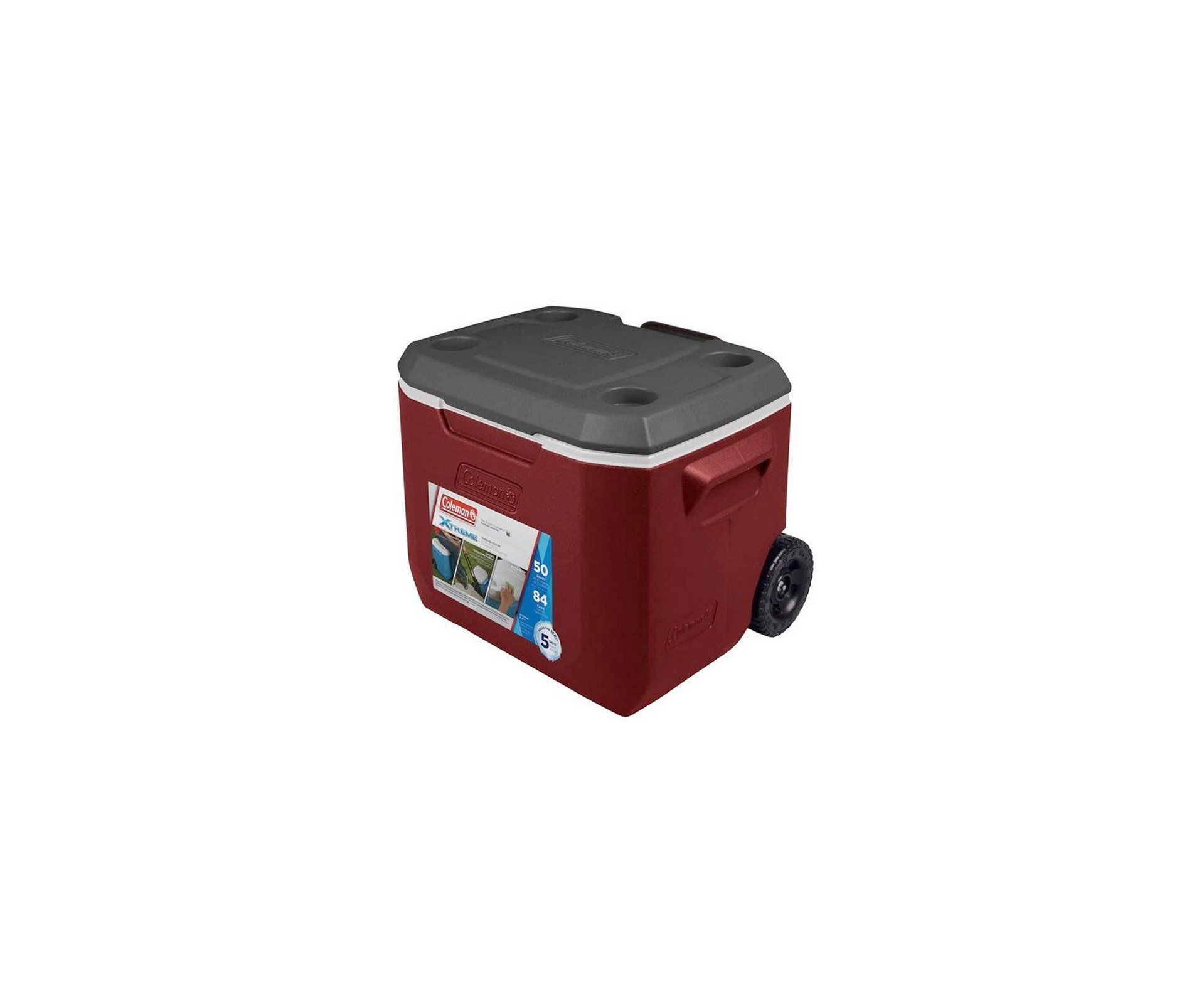 Caixa Térmica 50qt/47,3l Vermelho Com Rodas