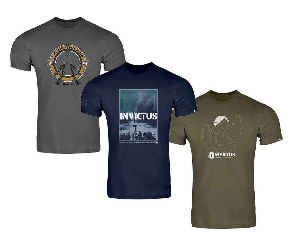 Kit Com 03 Camisetas Concept Masculina Invictus - Tamanho G