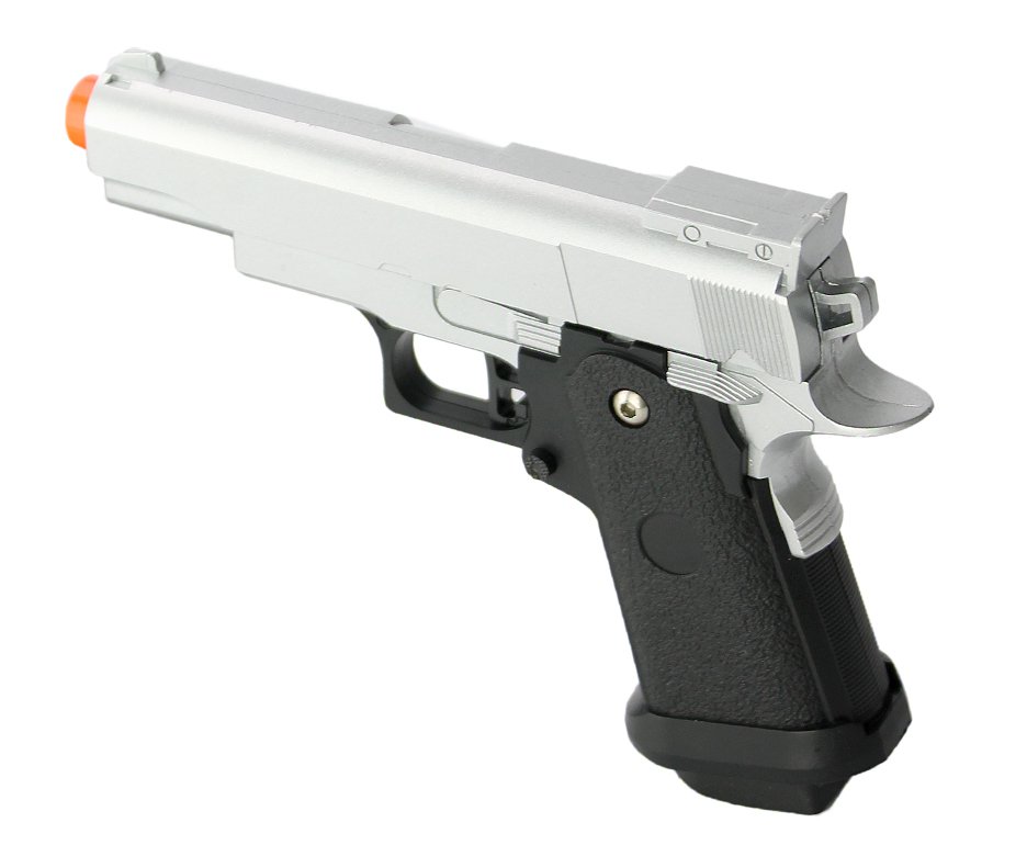 Pistola De Airsoft Galaxy G10 Silver 1911 Baby Spring Full Metal 6mm