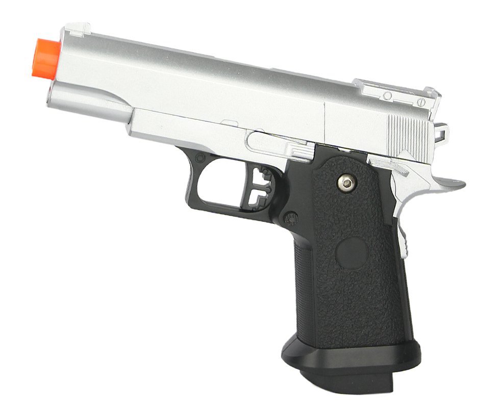 Pistola De Airsoft Galaxy G10 Silver 1911 Baby Spring Full Metal 6mm