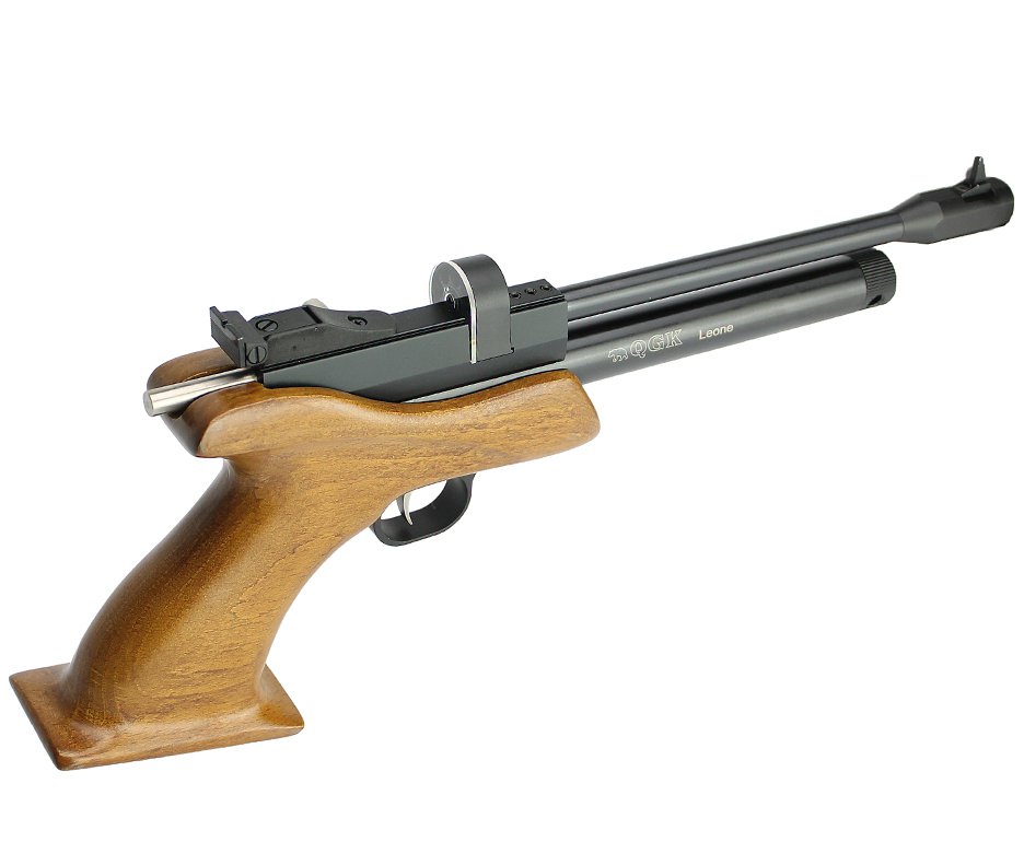 Pistola De Pressão Co2 Leone Cp1-m Competition Madeira Multishot 9 Tiros 5,5mm Qgk By Spa