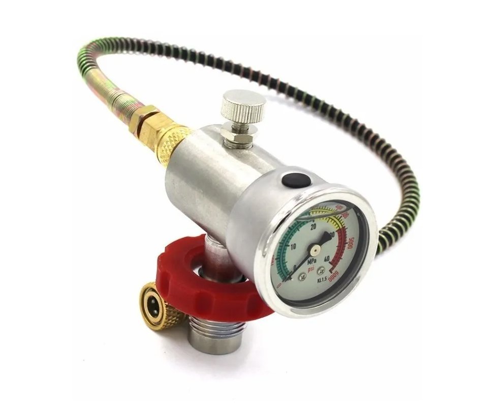 Estação De Recarga Com Manômetro Para Carabina Pcp Inox
