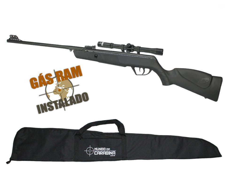 Carabina De Pressão Cbc Ag10 5,5mm Gas Ram Instalado 50kg + Luneta 4x20 + Capa