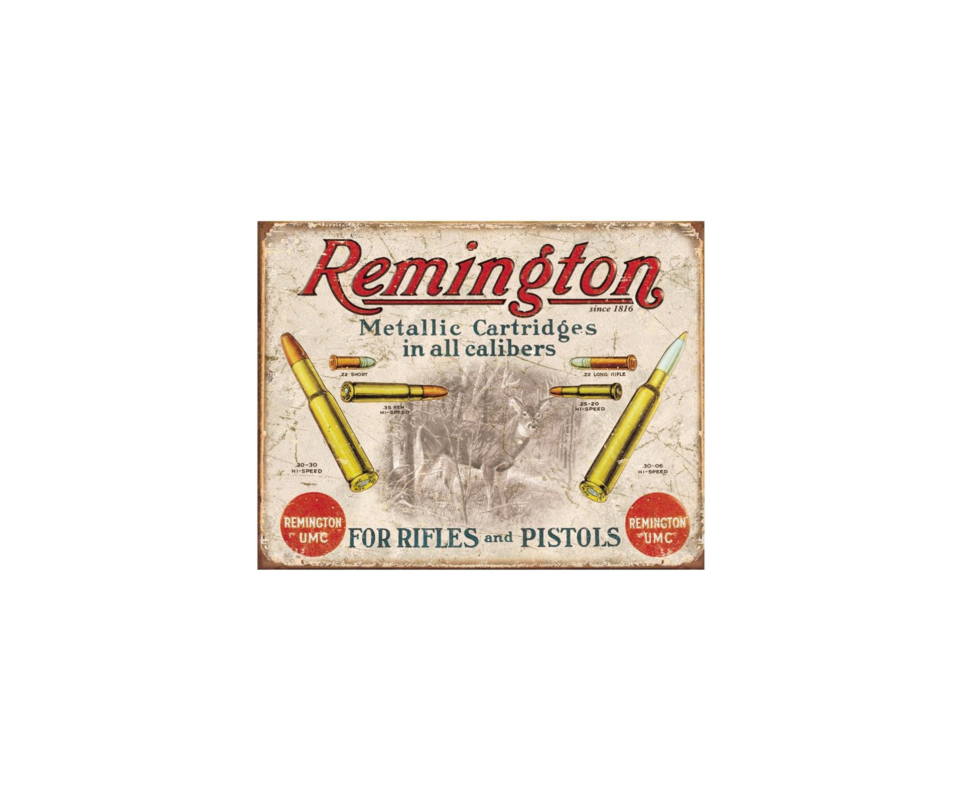 Placa Metálica Decorativa Remington Bullets - Rossi