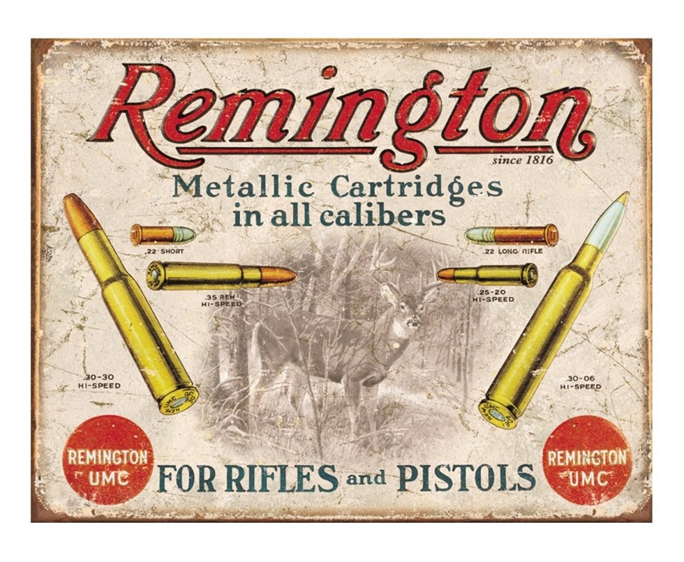 Placa Metálica Decorativa Remington Bullets - Rossi