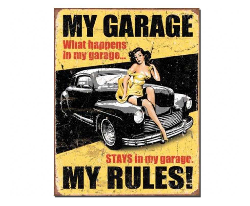 Placa Metálica Decorativa Legends My Garage - Rossi