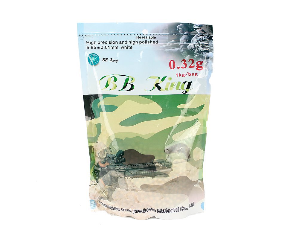 Esfera Munição Airsoft Plástica Bbs 0,32g Bb King Cal 6.0mm Branca - 1kg