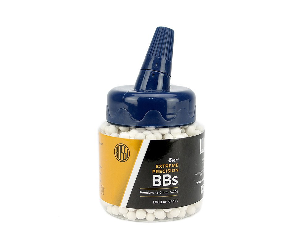 Esfera Plástica Munição Bbs 0,20g 6,0mm Com 1.000unds Rossi