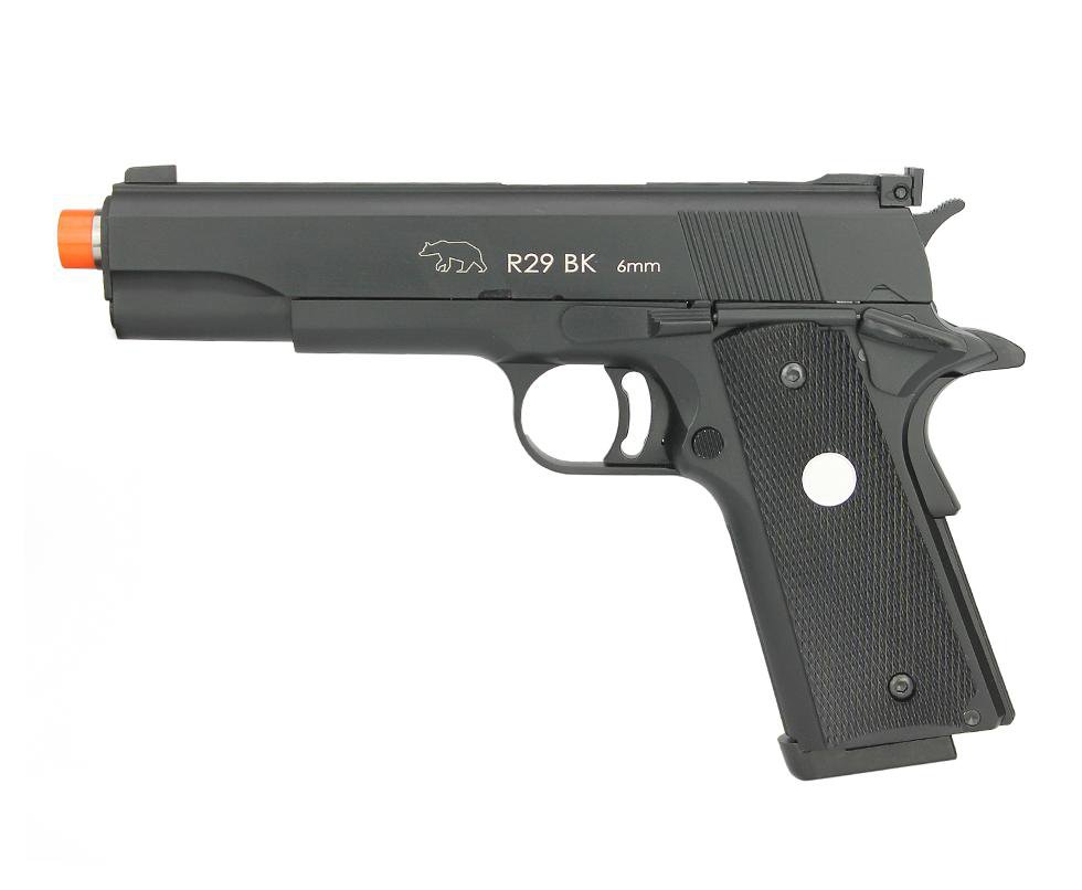 Pistola De Airsoft Gbb Green Gás R29 1911 Mkiv 70 Black Full Metal Blowback 6mm Army Armament