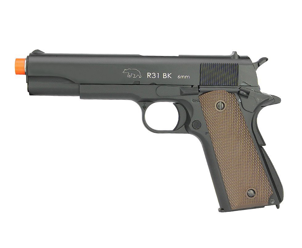 Pistola De Airsoft Gbb Green Gas R31 M1911 A1 Black Full Metal Blowback 6mm Army Armament