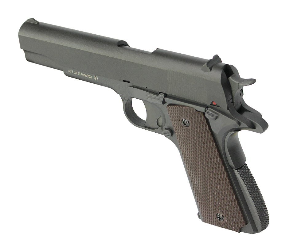 Pistola De Pressão Co2 M1911 Chumbinho 4,5mm 12 Tiros Kwc Rossi