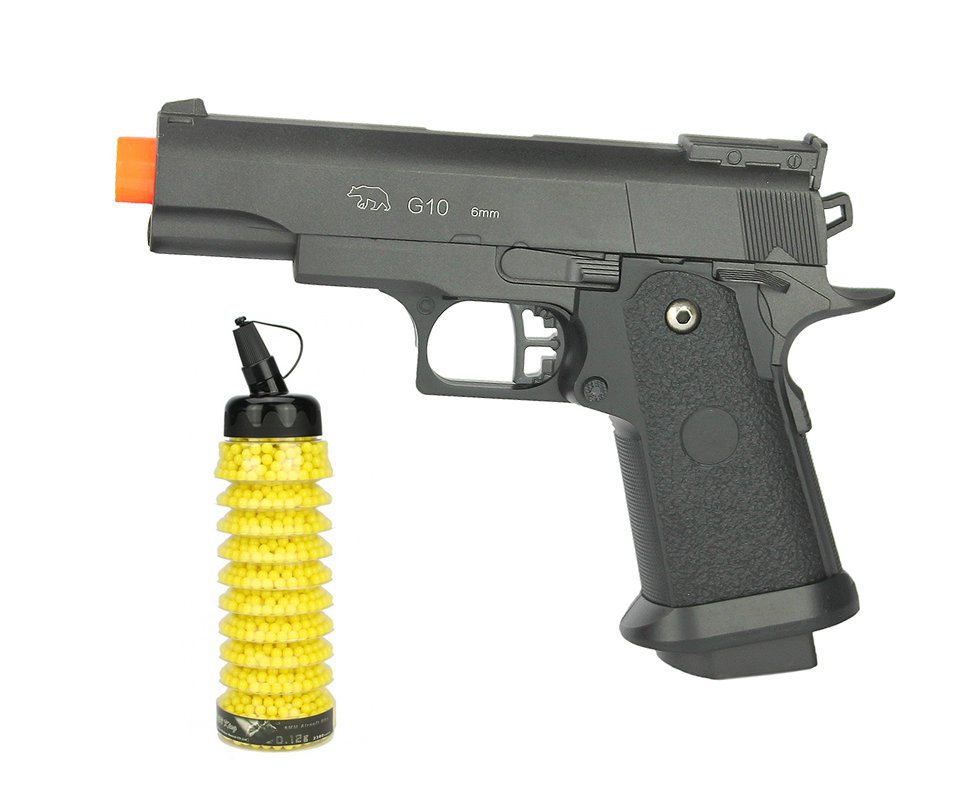 Pistola De Airsoft Galaxy G10 Black 1911 Baby Spring Full Metal 6mm + Esferas Bbs