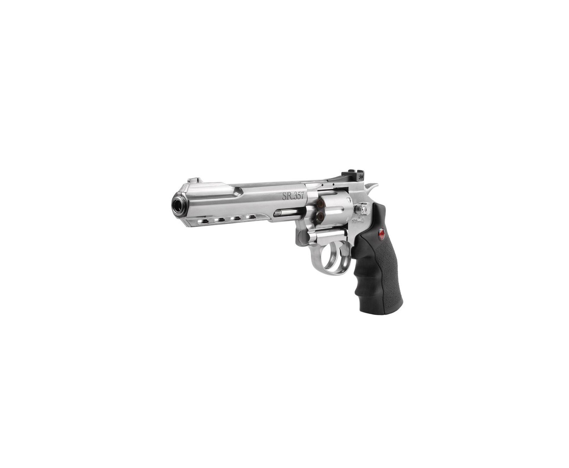 Revolver De Pressão Gas Co2 Sr357 Silver 6" Full Metal 6 Tiros 4,5mm Crosman + Co2 + Munição