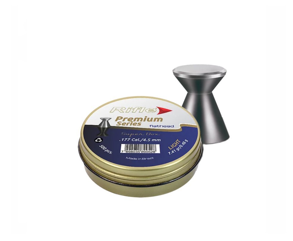 Chumbinho Competição Flat Head Light Premium 4,5mm Com 500und