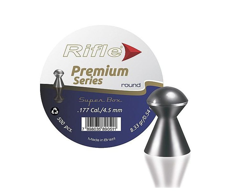 Chumbinho Rifle Premium Series Round Super Box 4,5mm - 500 Un
