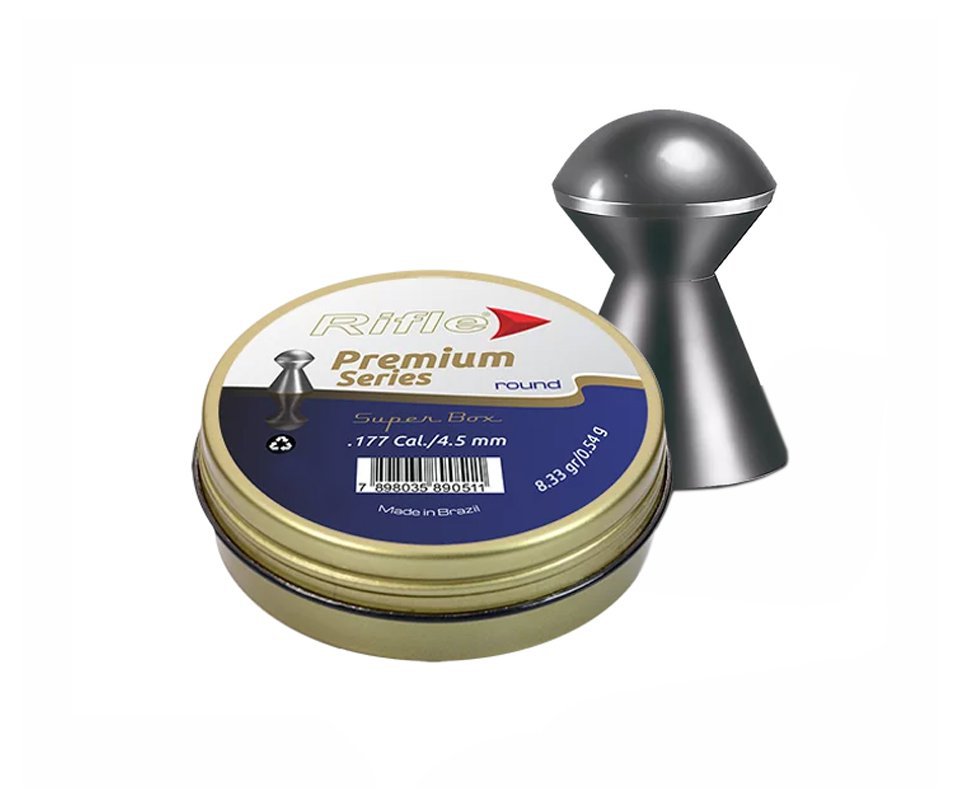 Chumbinho Rifle Premium Series Round 4,5mm - 250 Un