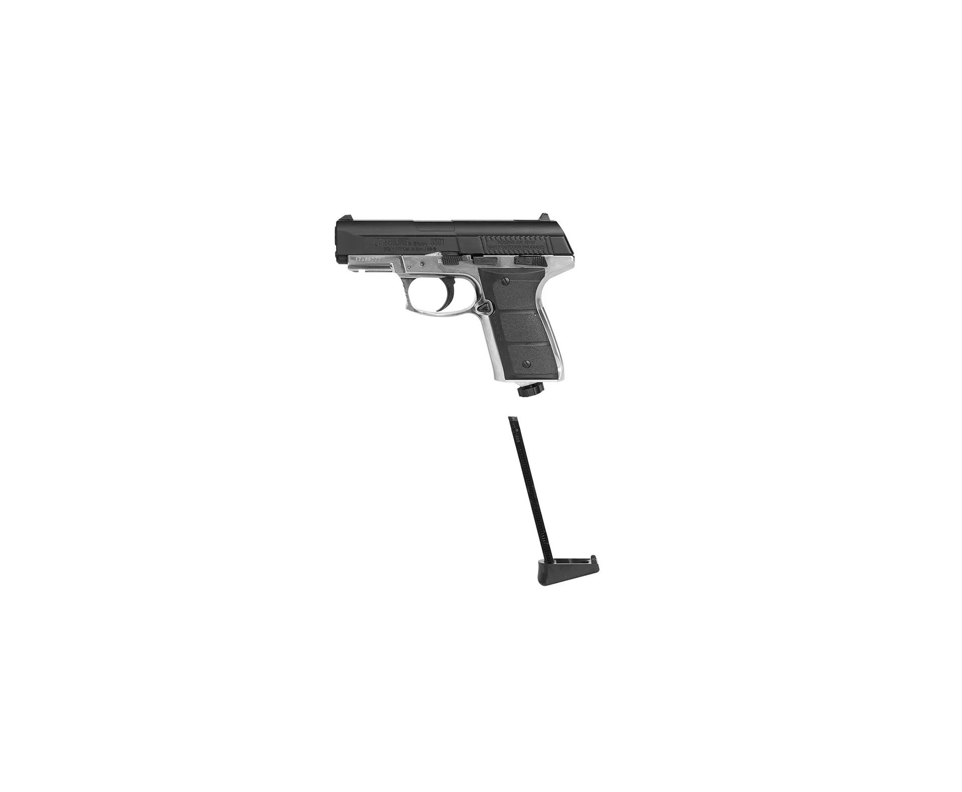 Pistola De Pressão Co2 Full Metal Daisy 5501 Powerline Com Blowback 4.5mm 15 Tiros