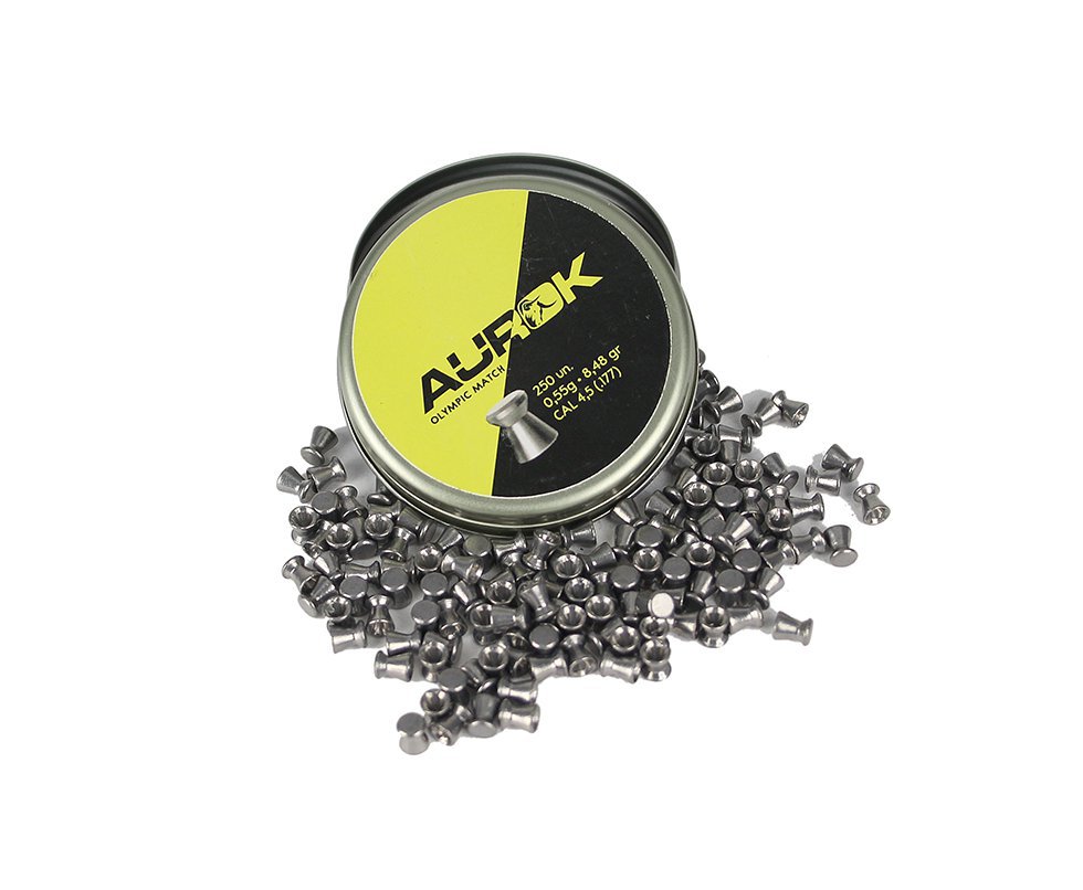 Chumbinho Aurok Olympic Match 4.5 Mm Com 250unid Precisão E Acuidade