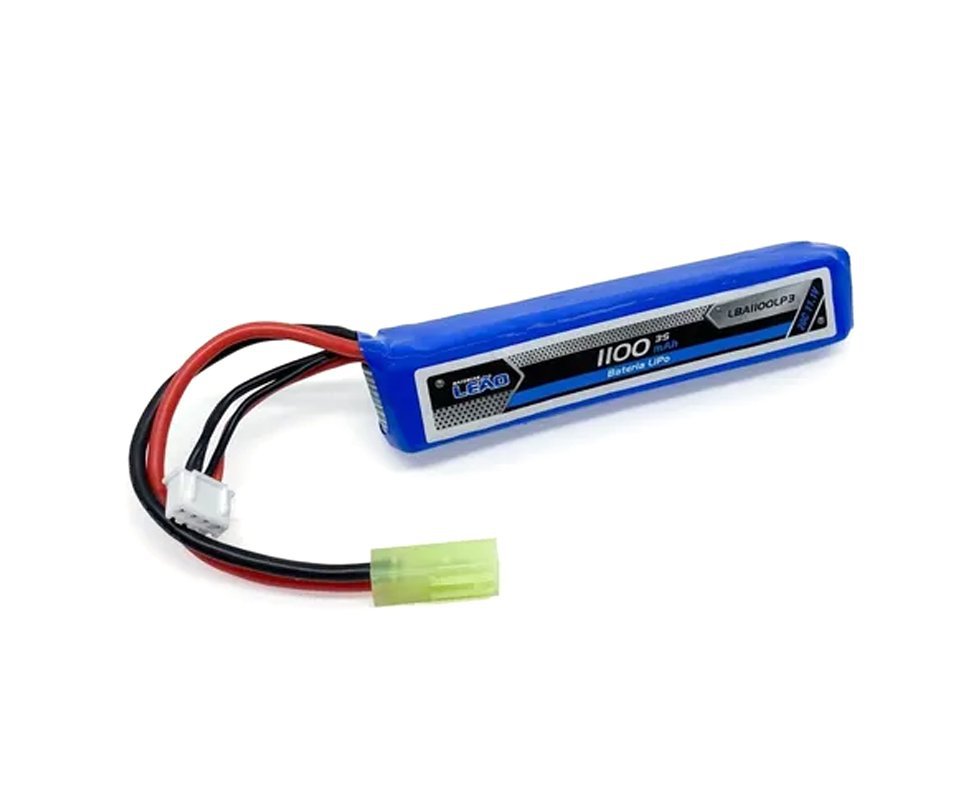 Bateria Para Airsoft Lipo 11.1v/3s - 1100mah - 20c/40c - Leão