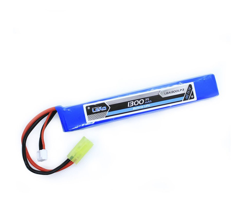 Bateria De Airsoft Lipo  11.1v/3s - 1300mah - 20c/40c  - Leão