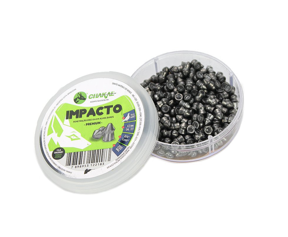 Chumbinho Impacto Calibre 4,5mm - 200 Unidades - Chakal