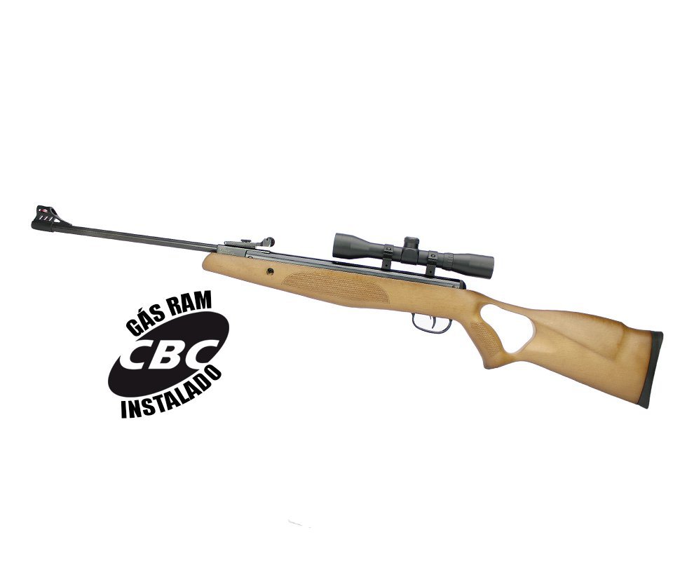 Carabina De Pressão CBC BAM B19-Z Nitro Piston 5,5mm Madeira + Luneta 4X32