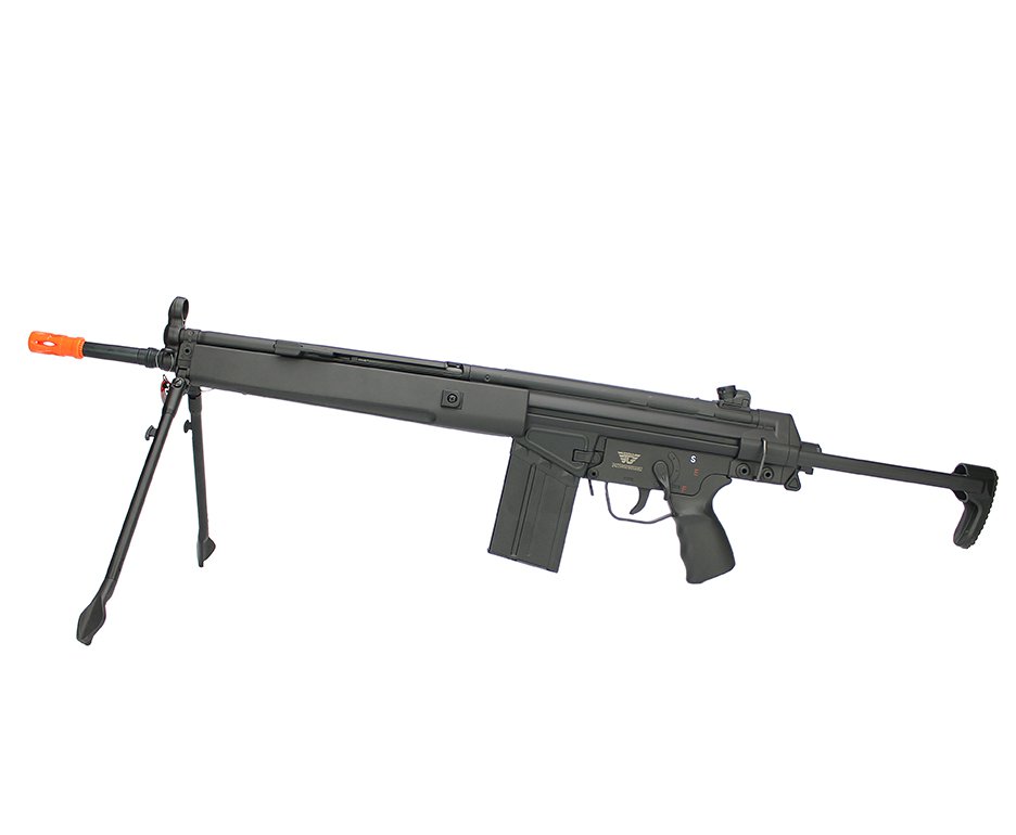 Rifle De Airsoft Hk G3 T3-099 Jing Gong Aeg Cal 6.0mm Com Bi-pé