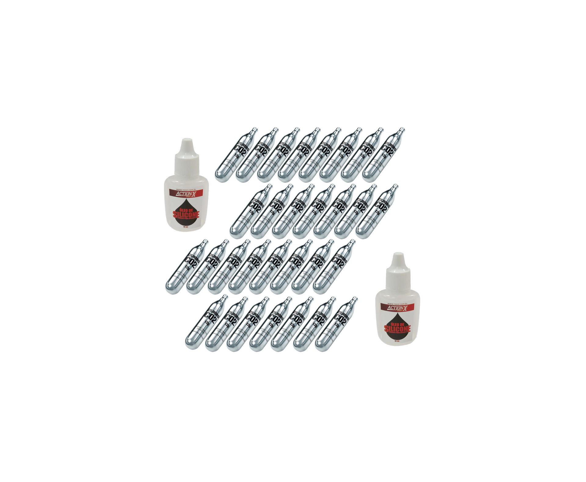 Cilindro Pistola Co2 Airsoft 12g Kit 30un + óleo De Silicone
