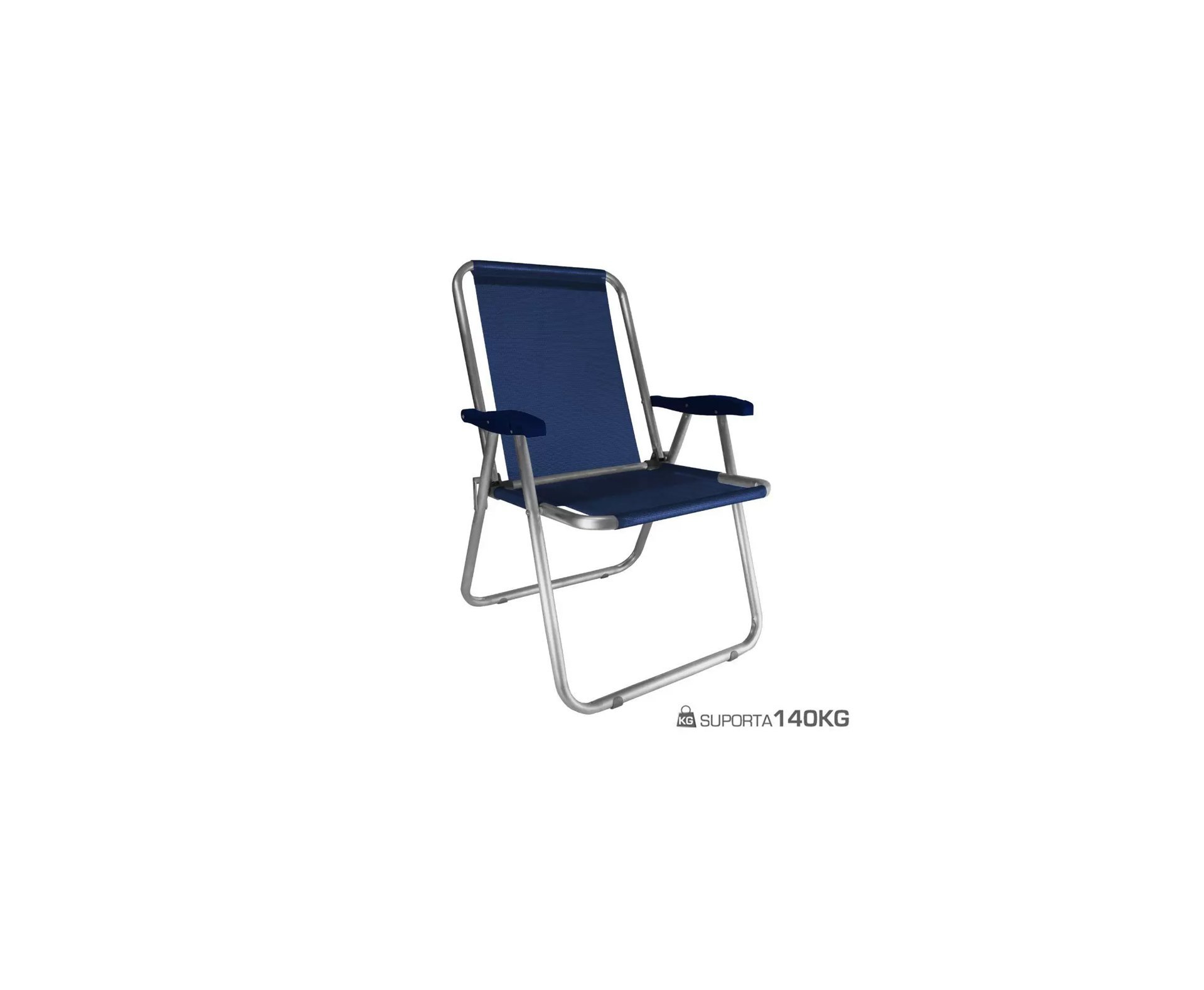 Cadeira Zaka Max Alumínio Azul Marinho Capacidade 140kg
