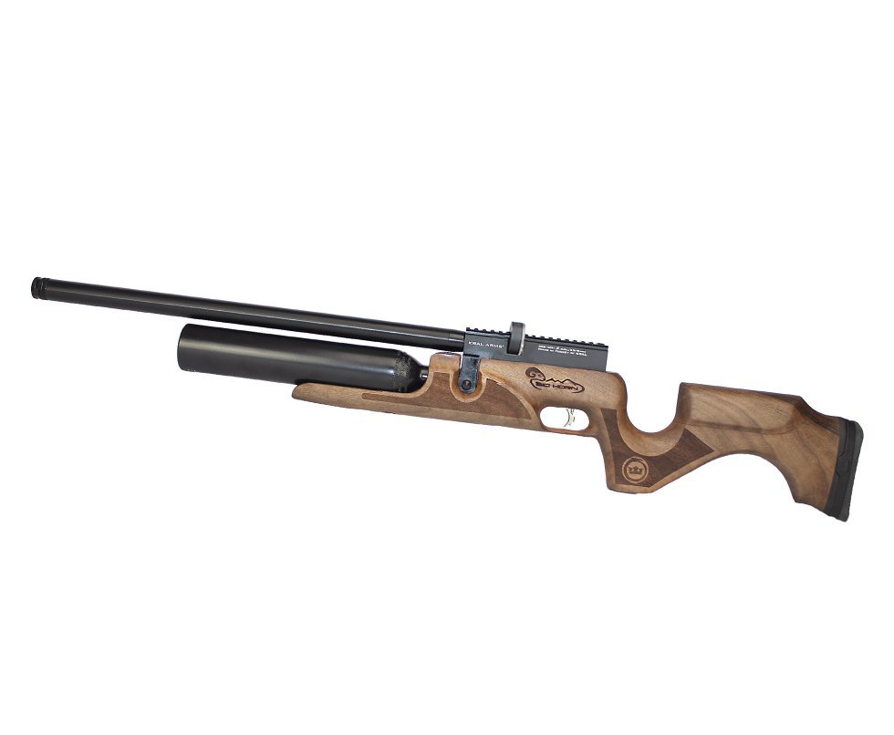 Carabina De Pressão Kral Arms Pcp Puncher Bighorn Madeira 07 Tiros 9mm