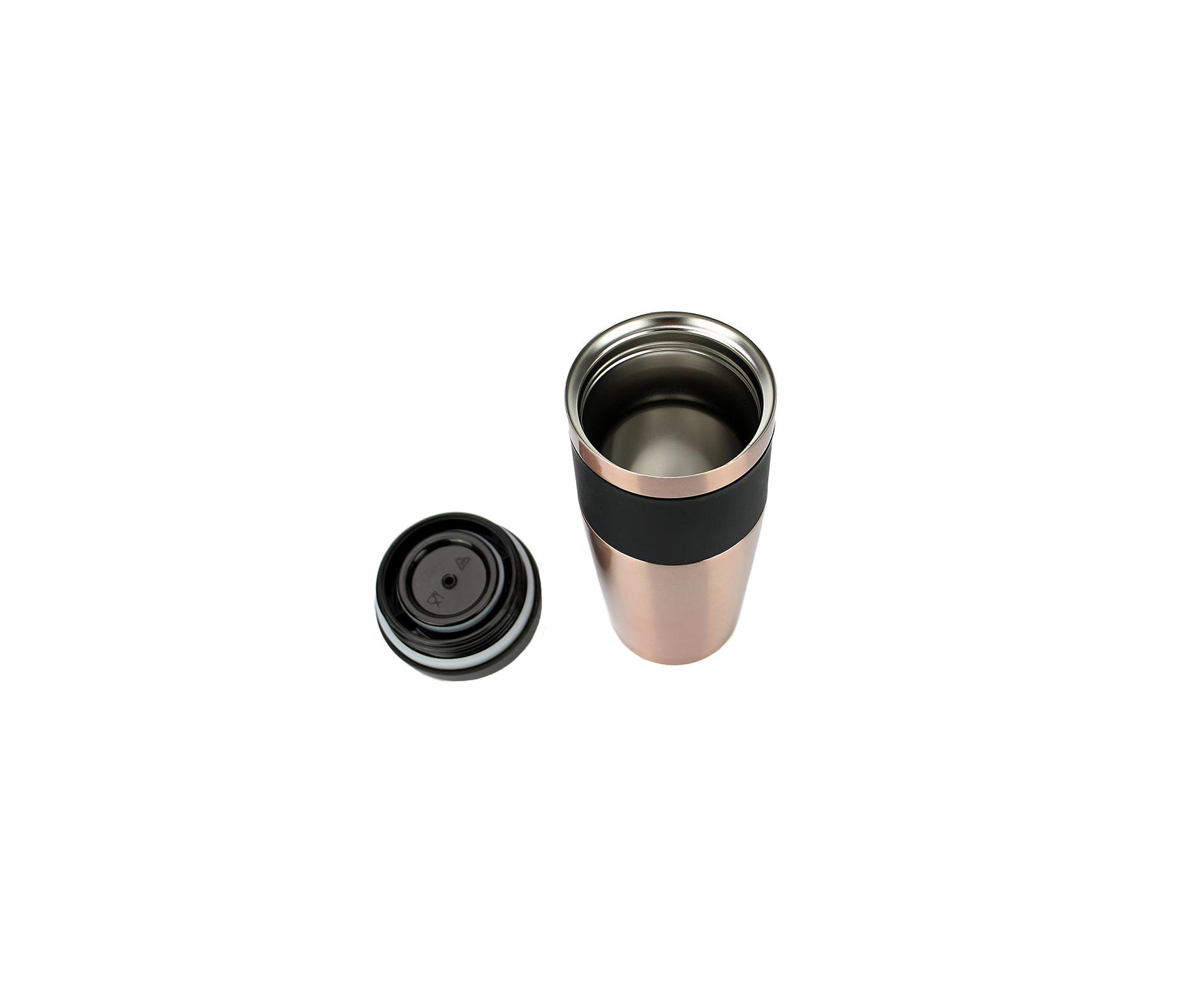 Copo Térmico Rub Inox 450ml Com Tampa Rose Gold - Mokha